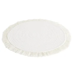 Set de table rond polycoton et frange Ø42cm (3 modèles)