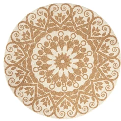 Set de table rond style oriental motif rosace beige Ø37cm