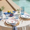 Set de table tressé en feuille de maïs beige Ø35cm
