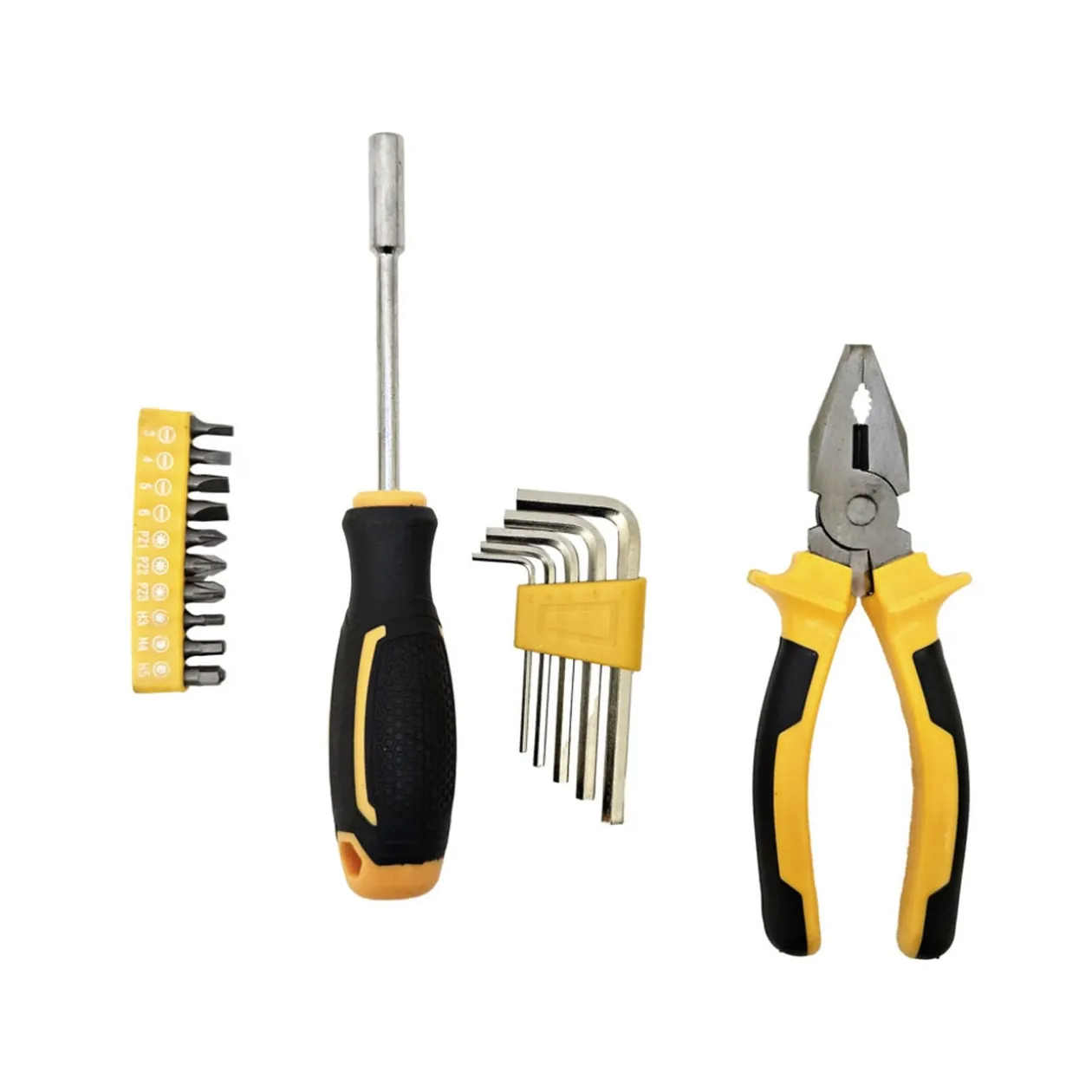 Set d'outillage pour bricolage 17 pièces métal et plastique orange