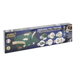Set jeu de cartes avec 1 tapis 76x76cm 2 porte-cartes en bois et 3 jeux de cartes < Gifi Sale