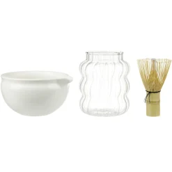 Set à matcha bol verre fouet paille 4 pièces