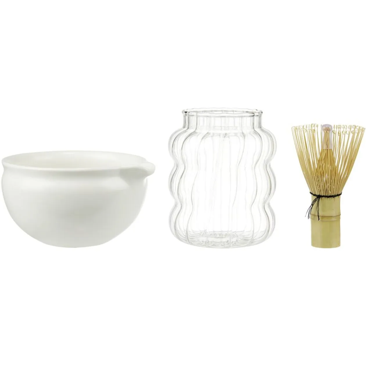 Set à matcha bol verre fouet paille 4 pièces