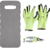 Set outils jardinage x3 coussin, gants, sécateur métal et plastique bleu et vert < Gifi Online