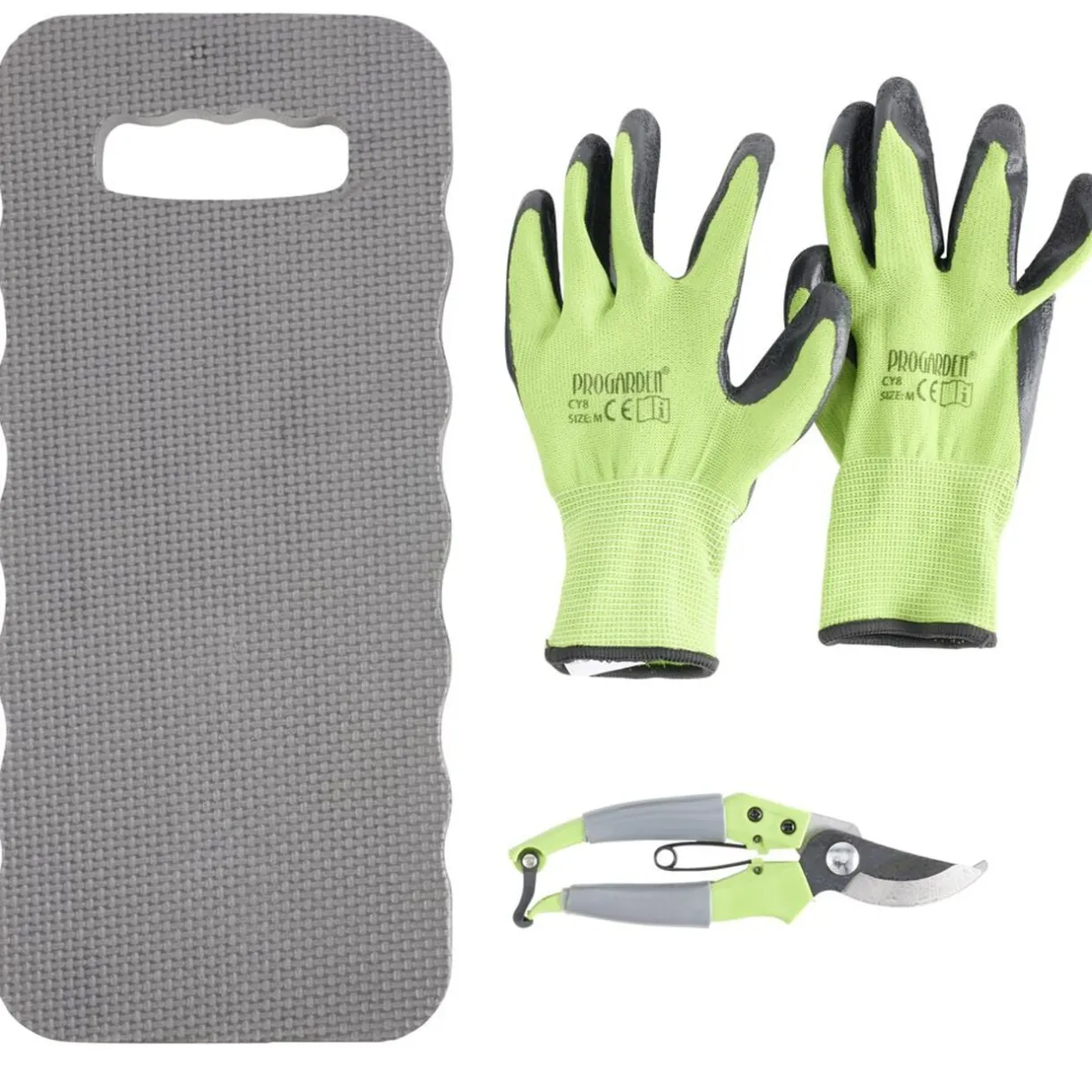 Set outils jardinage x3 coussin, gants, sécateur métal et plastique bleu et vert < Gifi Online