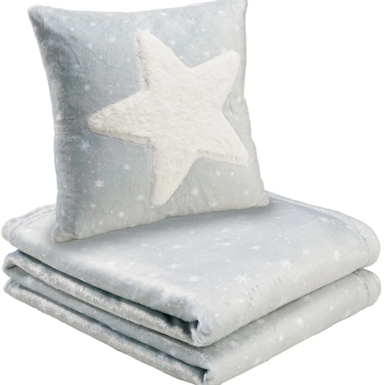 Set plaid + coussin polyester brodé