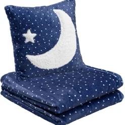 Set plaid + coussin polyester brodé