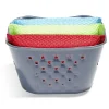 Set éponge vaisselle x3 avec panier de rangement plastique gris < Gifi Clearance