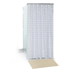 Set salle de bain tapis/rideau/anneaux - 2 modèles < Gifi Clearance