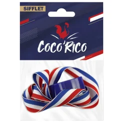 Sifflet Cocorico plastique bleu blanc rouge L10cm < Gifi Outlet