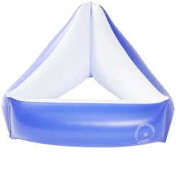 Siège de piscine gonflable forme triangle en plastique bleu 74x74xH25cm