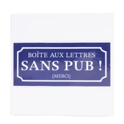 Signalétique adhésive "Boîte aux lettres sans pub" - Bleu, 8x8 cm < Gifi Online