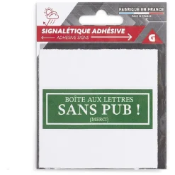 Signalétique adhésive "Boîte aux lettres sans pub" - Vert, 8x8 cm < Gifi Best