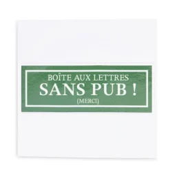 Signalétique adhésive "Boîte aux lettres sans pub" - Vert, 8x8 cm < Gifi Best