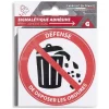 Signalétique adhésive "Défense de déposer les ordures" - 8x8 cm