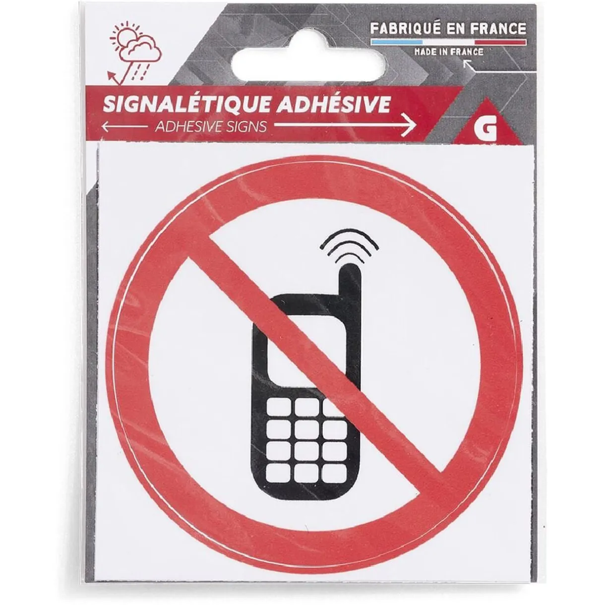 Signalétique adhésive "Interdiction de téléphoner" - 8x8 cm < Gifi Online