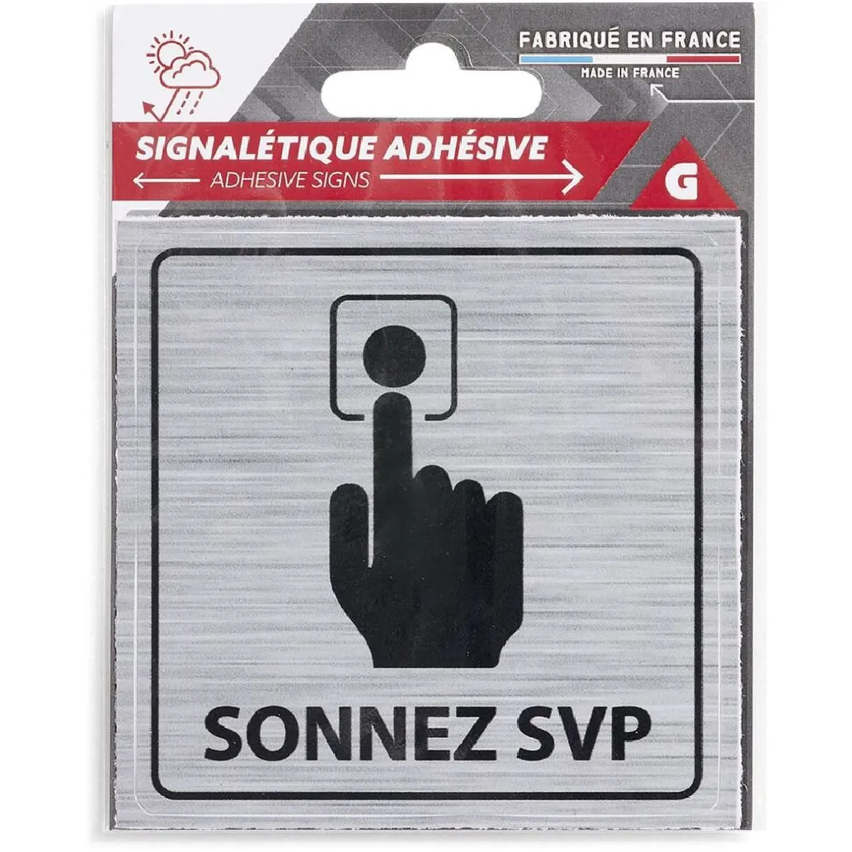 Signalétique adhésive "Sonnez svp" - 8x8 cm < Gifi New