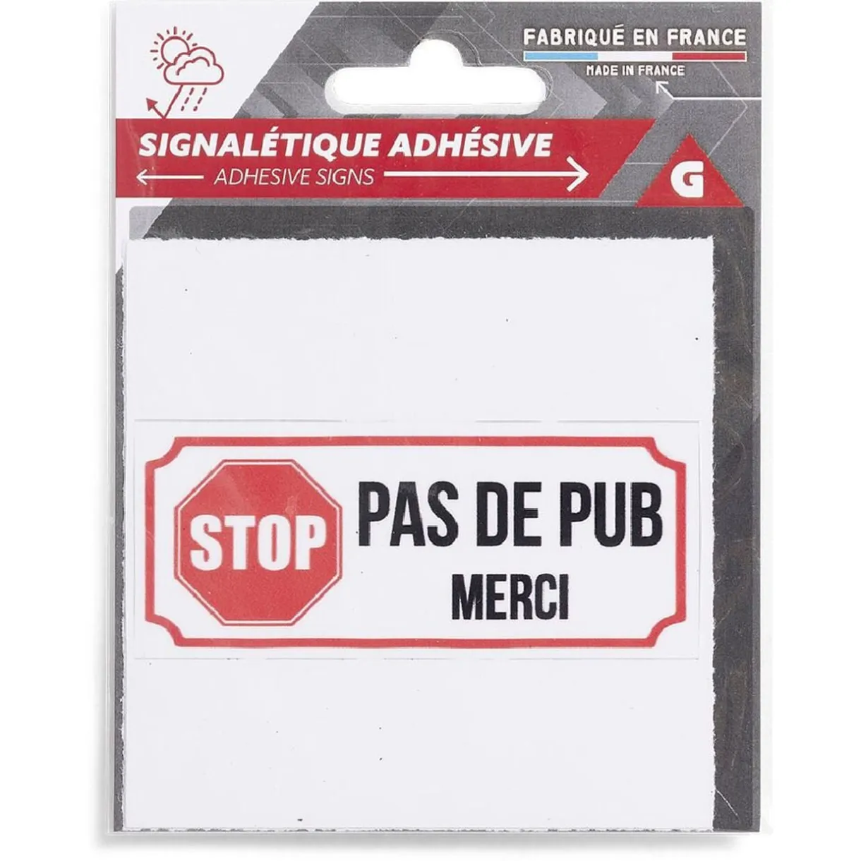 Signalétique adhésive "Stop, pas de pub" - 8x8 cm < Gifi Sale