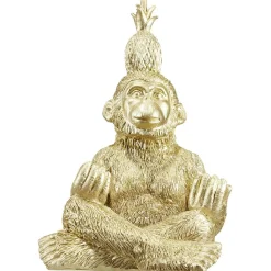 Singe assis décoratif geste peace and love doré H.20 cm < Gifi Best