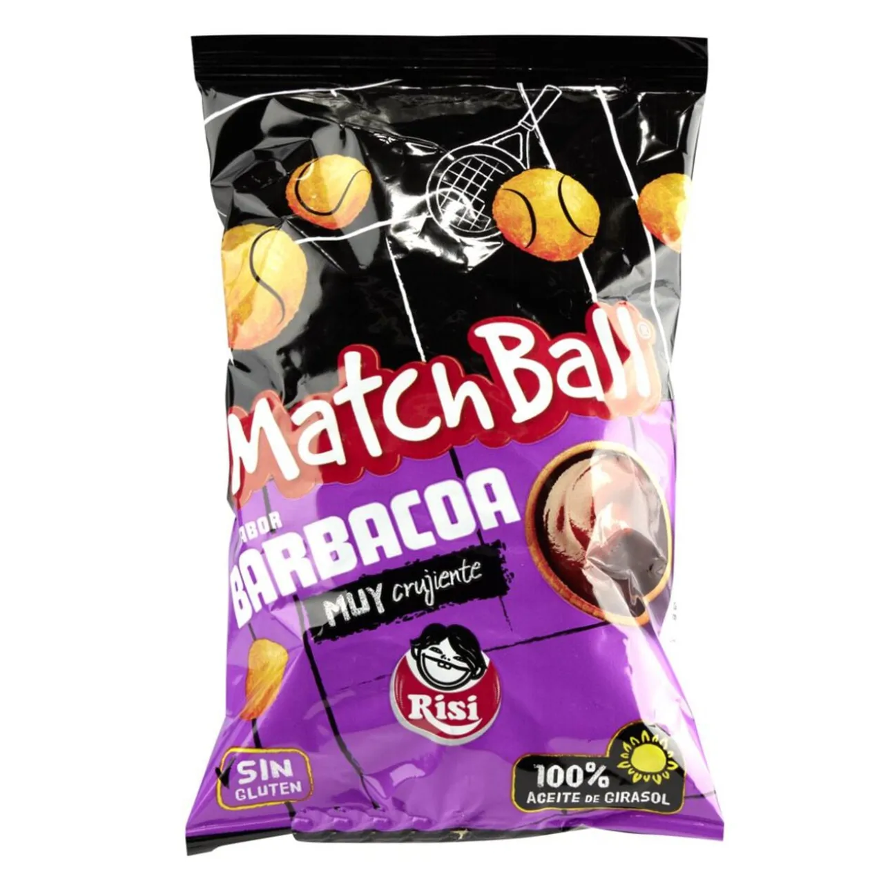 Snacks salés boules de maïs Match Ball saveur barbecue 30gr