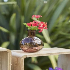Soliflore ballon verre rose Ø8xH10,5cm < Gifi