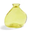Soliflore dame jeanne verre jaune Ø11xH9,5cm