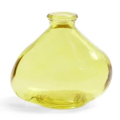 Soliflore dame jeanne verre jaune Ø11xH9,5cm