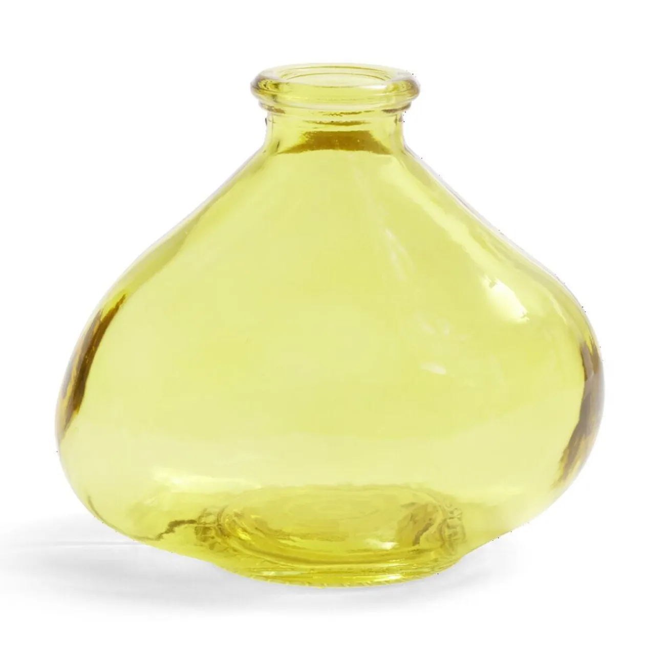 Soliflore dame jeanne verre jaune Ø11xH9,5cm