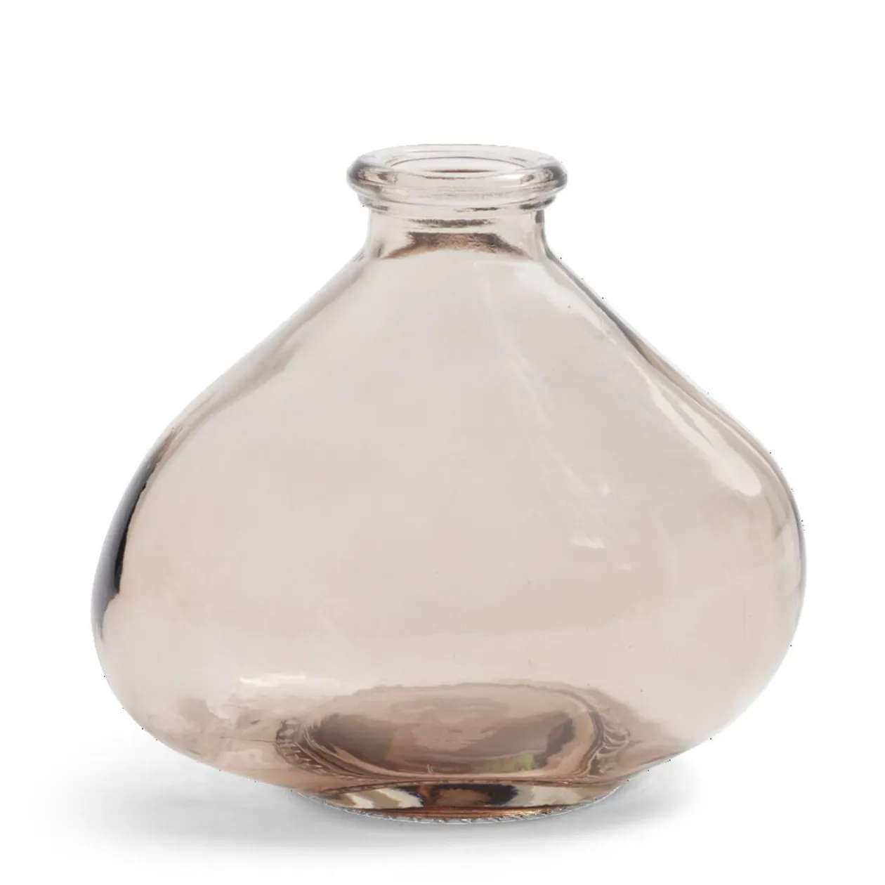 Soliflore dame jeanne verre rose Ø11xH9,5cm
