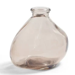 Soliflore dame jeanne verre rose Ø11xH9,5cm