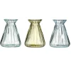 Soliflore évasé x3 en verre bleu et vert Ø8xH10cm < Gifi Outlet