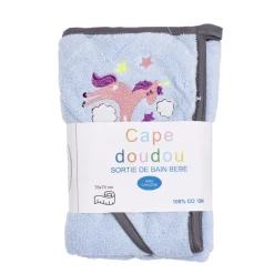 Sortie de bain pour bébé en coton avec broderie et capuche 75x75cm - 2 modèles < Gifi Discount