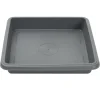 Soucoupe carrée pot de fleur plastique gris anthracite 27,5x27,5cm