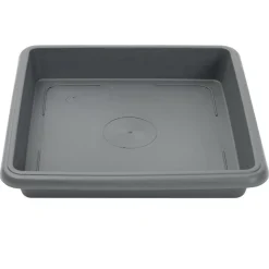 Soucoupe carrée pot de fleur plastique gris anthracite 27,5x27,5cm