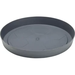 Soucoupe plastique pour pot rond 23L gris anthracite