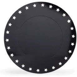 Sous assiette rebord étoile plastique noir Ø34cm x4