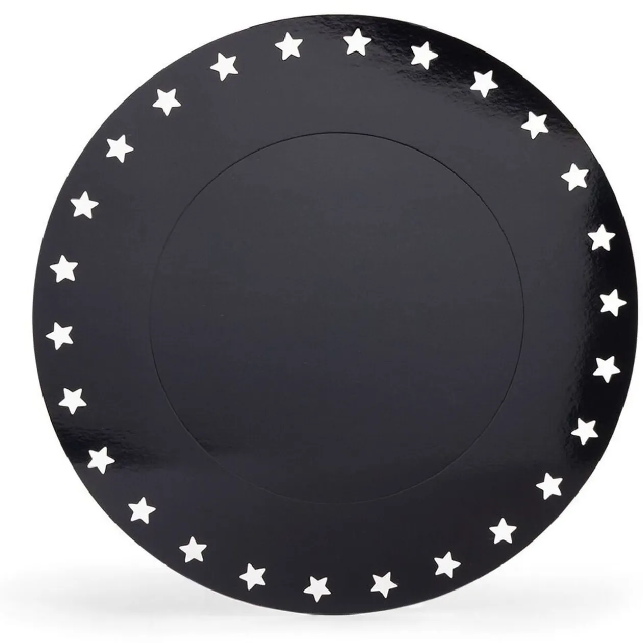 Sous assiette rebord étoile plastique noir Ø34cm x4