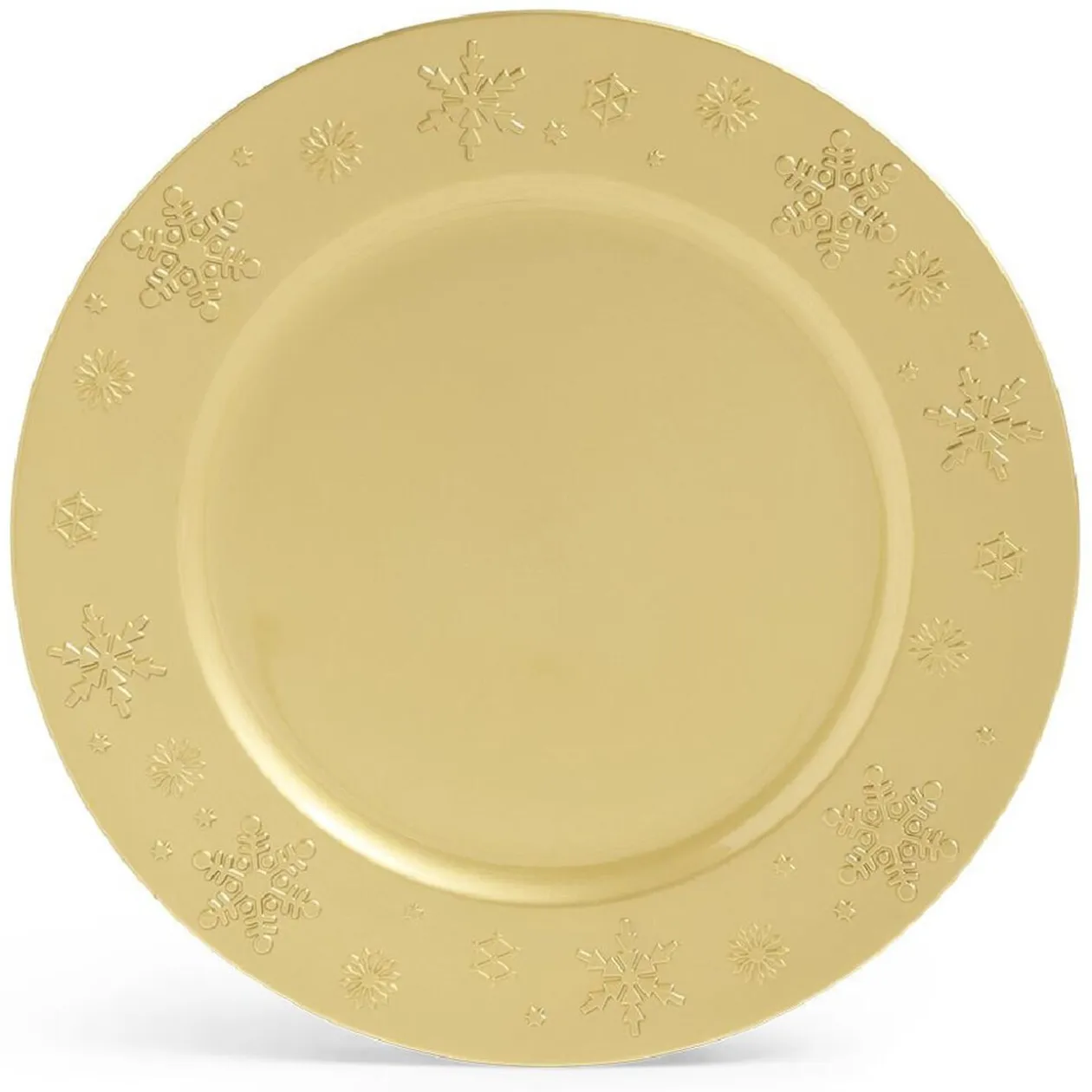 Sous assiette ronde doré rebord flocon Ø33cm