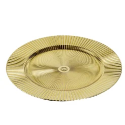 Sous assiette ronde plastique strié jaune doré Ø33cm < Gifi Sale