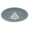 Sous assiette ronde plastique vert motif sapin de Noël Ø33cm