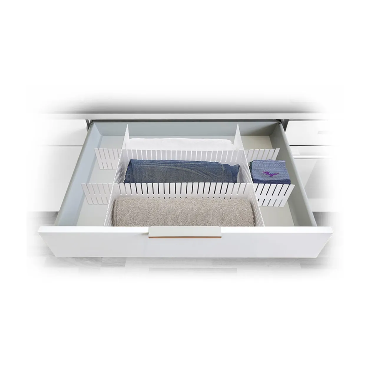 Séparateur de tiroir plastique blanc modulable