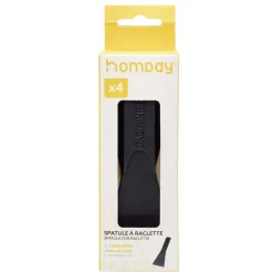 Spatule à raclette x4 nylon noir compatible lave-vaisselle