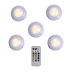 Spot LED x5 RGB avec télécommande Ø6,8cm < Gifi Sale