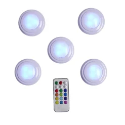 Spot LED x5 RGB avec télécommande Ø6,8cm < Gifi Sale