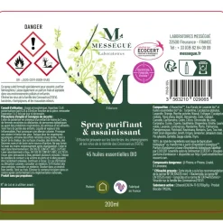 Spray purifiant et assainissant Mességué 45 huiles essentielles bio 200ml < Gifi New