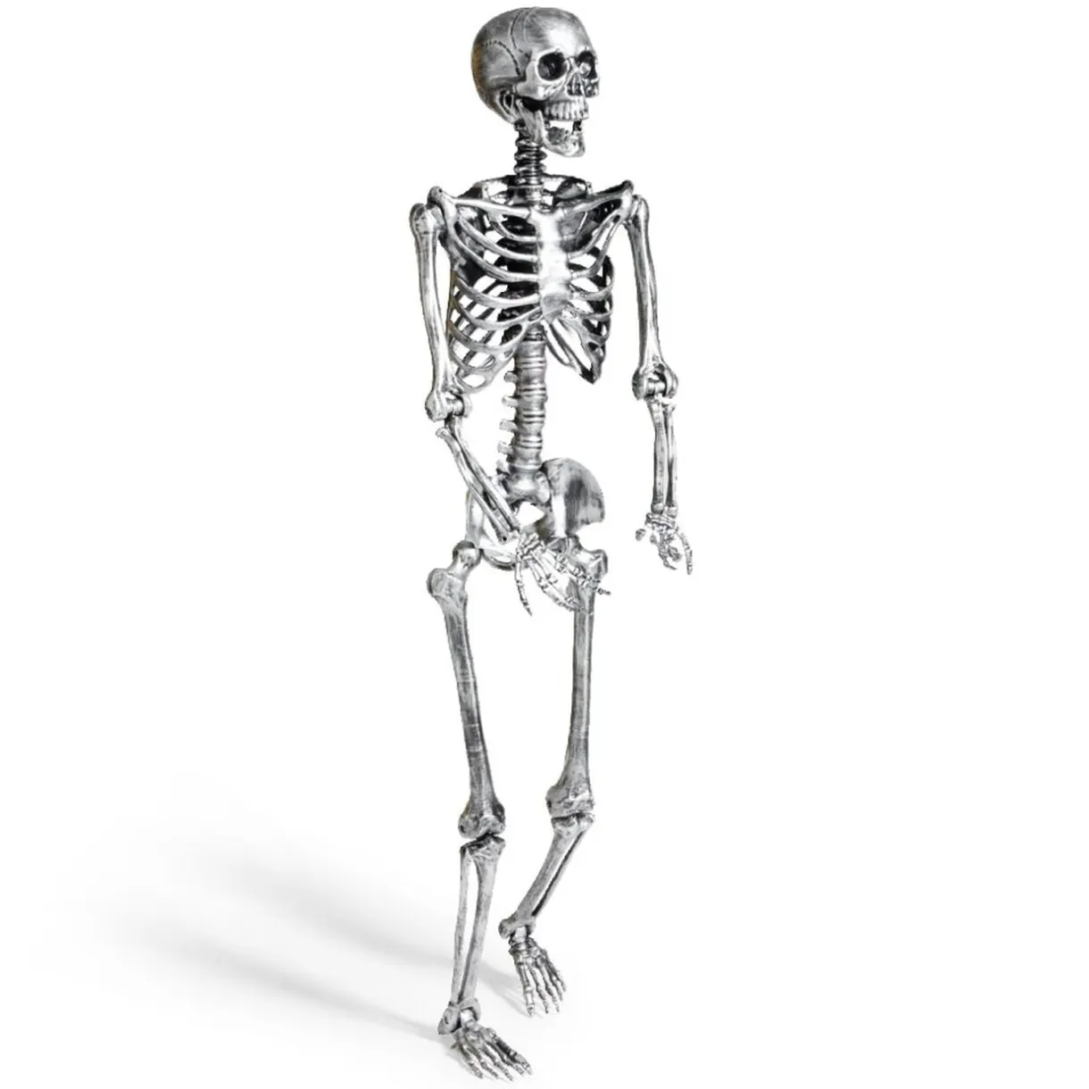 Squelette articulé Halloween H150cm plastique argenté < Gifi Best