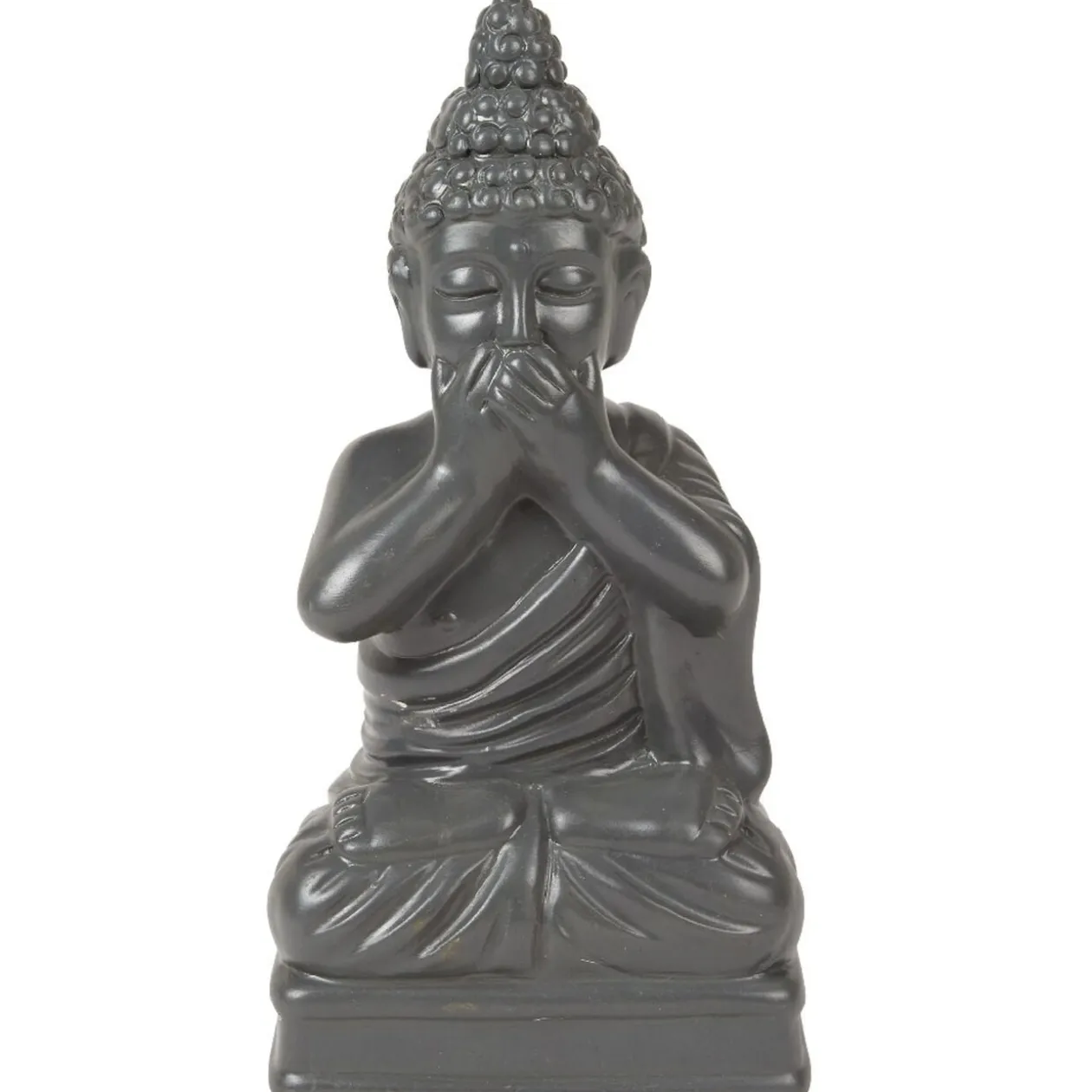 Statue Bouddha de la sagesse résine gris foncé