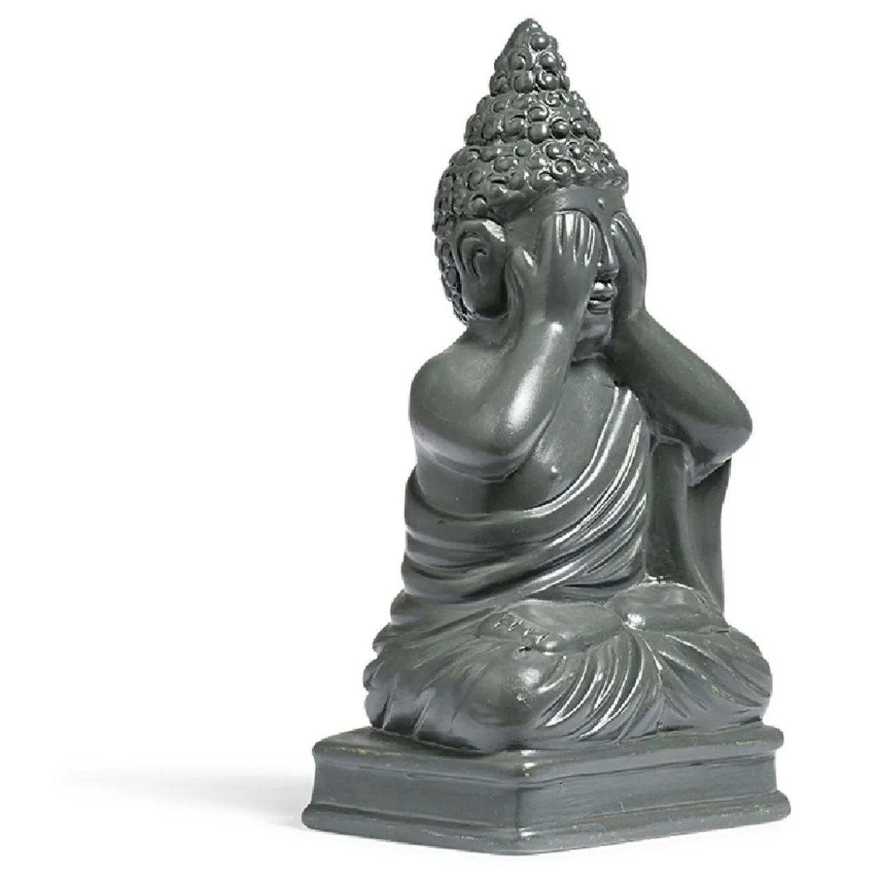 Statue Bouddha de la sagesse résine gris foncé