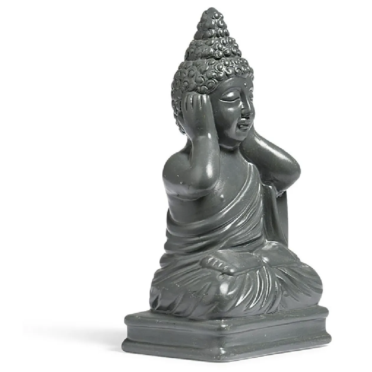 Statue Bouddha de la sagesse résine gris foncé