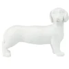 Statue chien teckel en résine petit modèle L16,5xH10cm (2 modèles noir ou blanc)